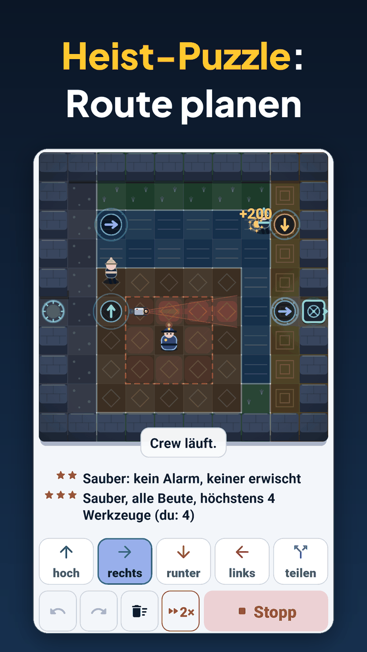 Laufende Simulation auf dem CaperGrid-Brett mit Werkzeugleiste