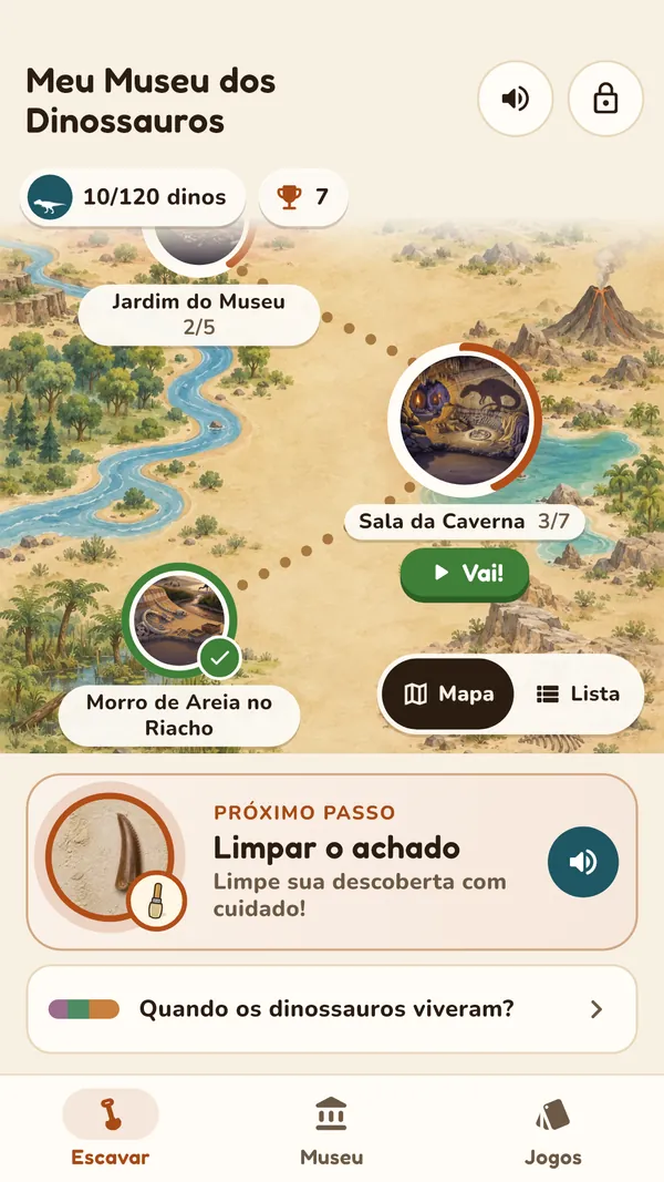 Captura 1 do app Meu Museu dos Dinossauros