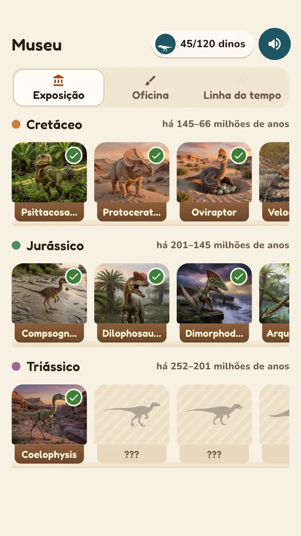 Captura 5 do app Meu Museu dos Dinossauros