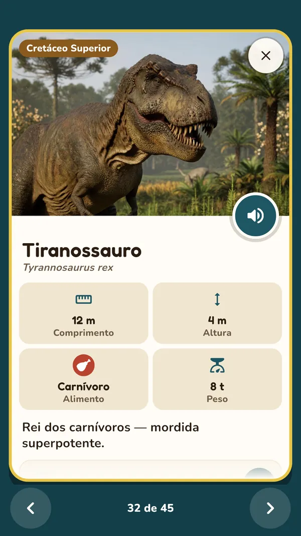 Captura 4 do app Meu Museu dos Dinossauros