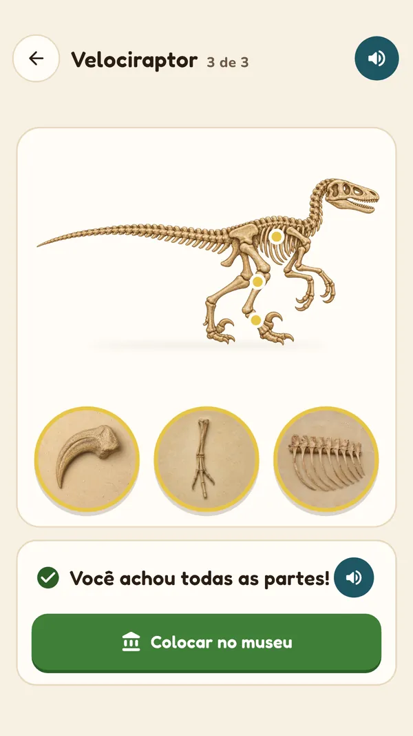 Captura 3 do app Meu Museu dos Dinossauros