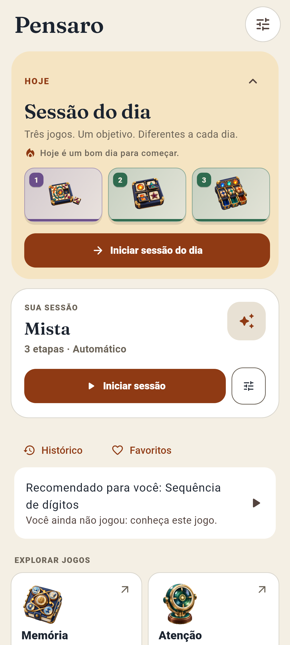 Captura 1 do app Pensaro