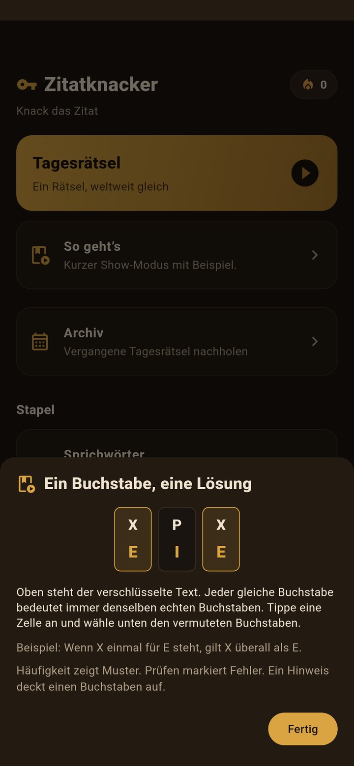 Zitatknacker screenshot 2